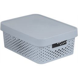 Curver Infinity dots grey 11 L műanyag tároló doboz tetővel - szürke