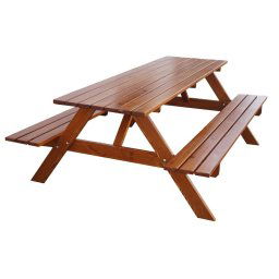 Rojaplast Piknik 220 cm fenyőfából készült egybeépíthető kerti bútor garnitúra
