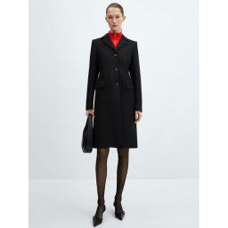 Mango Átmeneti kabát New 67074067 Fekete Regular Fit