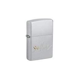 48725 Zippo öngyújtó szatén króm színben -Love