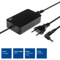 Notebook töltő vékony 8 csatlakozóval 65W ACT (AC2055)