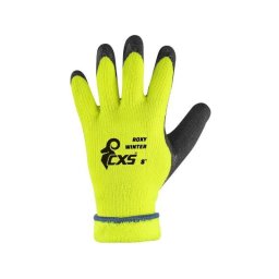 CXS ROXY WINTER kesztyű, téli, latexbe mártott, fekete-sárga, 10-es méret