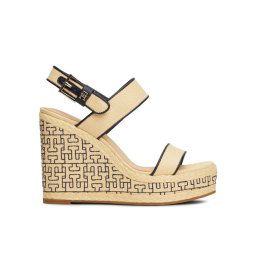 Tommy Hilfiger Szandál Platform Th Mono Rafia Wedge FW0FW08052 Bézs