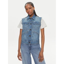 Wrangler Mellény 112350356 Kék Slim Fit