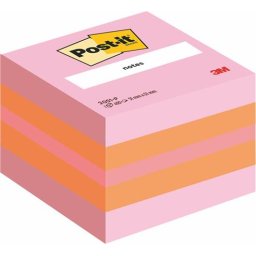 Öntapadó jegyzettömb, 51x51 mm, 400 lap, 3M POSTIT, pink