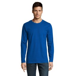 SOL'S IMPERIAL férfi hosszú ujjú környakas pamut póló SO02074, Royal Blue-L