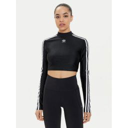 adidas Blúz 3-Stripes IU2428 Fekete Slim Fit