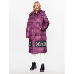 KARL LAGERFELD Pehelykabát Check 236W1506 Rózsaszín Regular Fit