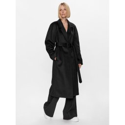 Calvin Klein Gyapjú kabát K20K205496 Fekete Relaxed Fit