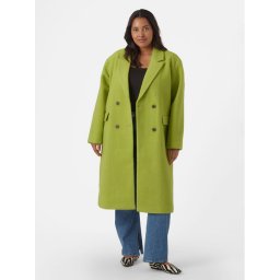 Vero Moda Curve Gyapjú kabát 10296650 Zöld Regular Fit