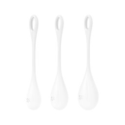 Satisfyer Yoni Power 1 - gésagolyó szett (fehér, 3 részes)