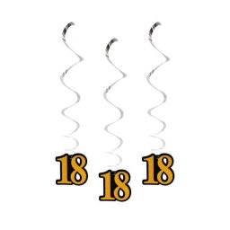 Happy Birthday 18 éves szalag dekoráció 3 db-os szett
