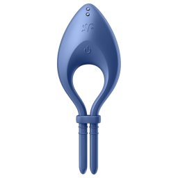 Satisfyer Bullseye - App-vezérelt vibrációs péniszgyűrű, férfiaknak (kék)