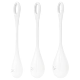 Satisfyer Yoni Power 1 - gésagolyó szett (fehér, 3 részes)