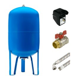 Vízmű készlet 100L AQUA OLA, BSK-3A (400V) házi vízmű szett hidrofor tartállyal és nyomáskapcsolóval