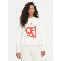 adidas Pulóver French Terry Print IS4284 Fehér Loose Fit