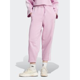 adidas Melegítő alsó Essentials 3-Stripes Open Hem Fleece IJ7455 Rózsaszín Loose Fit