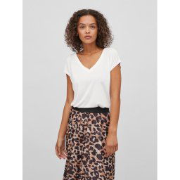 Vila Póló Modala 14074847 Fehér Relaxed Fit