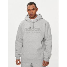 adidas Pulóver All Szn Fleece Graphic IW1205 Szürke Loose Fit