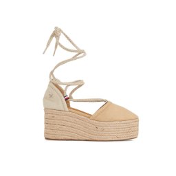 Tommy Hilfiger Espadrilles Closed Toe Linen Flatform FW0FW07746 Bézs