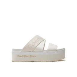 Calvin Klein Jeans Papucs Flatform Sandal Webbing In Mr YW0YW01361 Fehér