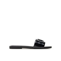 Calvin Klein Jeans Papucs Flat Sandal Slide Mg Met YW0YW01348 Fekete