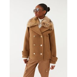 MICHAEL Michael Kors Gyapjú kabát MF320B6F8P Bézs Regular Fit
