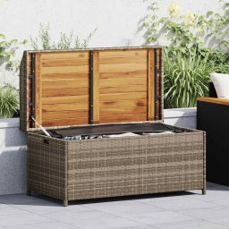 vidaXL szürke polyrattan és akácfa tárolópad 100 x 50 x 52 cm