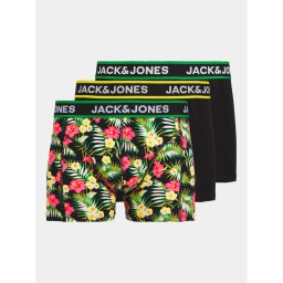 Jack&Jones 3 darab boxer Flowers 12250612 Fekete