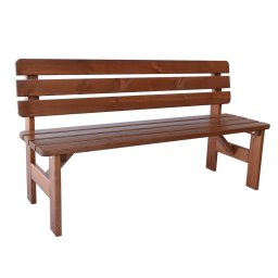 Rojaplast Viking fenyőfából készült lakkozott kerti pad 150 cm - barna