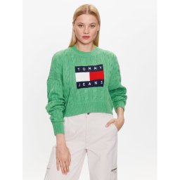 Tommy Jeans Sweater DW0DW14261 Zöld Regular Fit