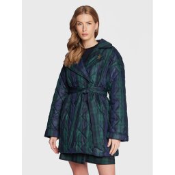 Tommy Hilfiger Pehelykabát Check WW0WW37267 Zöld Relaxed Fit