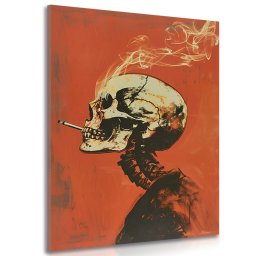 Kép japandi csontváz cigarettával