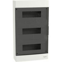 EASY9 EU Kiselosztó, füstszínű ajtó, falon kívüli, 3x12 modul, PEN EZ9EUC312