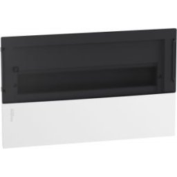 RESI9 MP Kiselosztó, füstszínű átlátszó ajtó, süllyesztett, 1x18 modul, PEN sín, komplett, fehér MIP22118S
