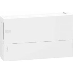 RESI9 MP Kiselosztó, teli ajtó, falon kívüli, 1x18 modul, PEN sín, fehér MIP12118
