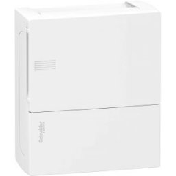 RESI9 MP Kiselosztó, teli ajtó, falon kívüli, 1x8 modul, PEN sín, fehér MIP12108