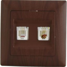VISAGE Telefon + adat aljzat Utp Cat.5E Rj11+Rj45 IP20 Wenge