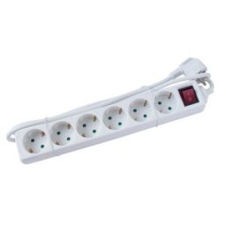 Kapcsolós hosszabbító 6-os 5 m 3x1.5mm2