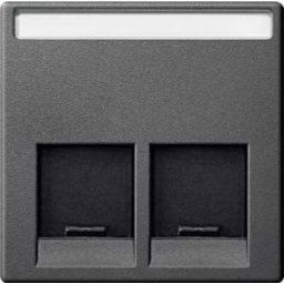 Merten Fedlap, 2Xrj45 Aljzathoz, System-M, Antracit MTN466514