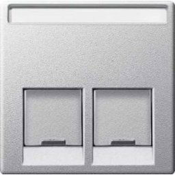 Merten Fedlap, 2Xrj45 Aljzathoz, System-M, Alumínium MTN466560