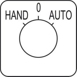 Harmony K bütykös kapcsoló címke, HAND-O-AUTO - 45 x 45 mm
