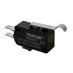 Helyzetkapcsoló, mikro, íves-rugószár 1×CO 10(3)A/230V, 28mm, 4,8x0,5 mm, IP00