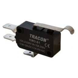 Helyzetkapcsoló, mikro, íves-rugószár 1×CO 10(3)A/230V, 28mm, 6,3x0,8 mm, IP00