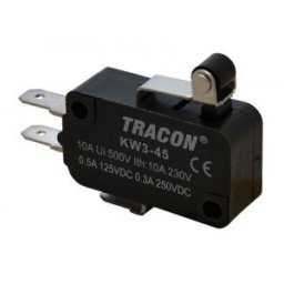 Helyzetkapcsoló, mikro, karos-görgős 1×CO 10(3)A/230V, 15mm, 4,8x0,5 mm, IP00