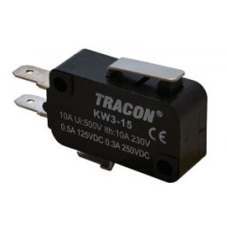 Helyzetkapcsoló, mikro, rugószáras 1×CO 10(3)A/230V, 15mm, 4,8x0,5 mm, IP00