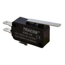 Helyzetkapcsoló, mikro, rugószáras 1×CO 10(3)A/230V, 28mm, 4,8x0,5 mm, IP00