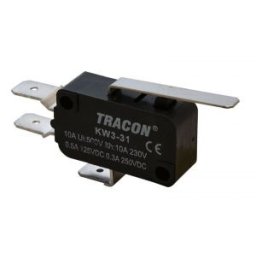 Helyzetkapcsoló, mikro, rugószáras 1×CO 10(3)A/230V, 28mm, 6,3x0,8 mm, IP00