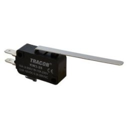 Helyzetkapcsoló, mikro, rugószáras 1×CO 10(3)A/230V, 52mm, 4,8x0,5 mm, IP00