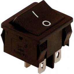 Készülékkapcsoló, BE-KI, 2-pólus, fekete, 0-I felirattal 16(6)A, 250V AC